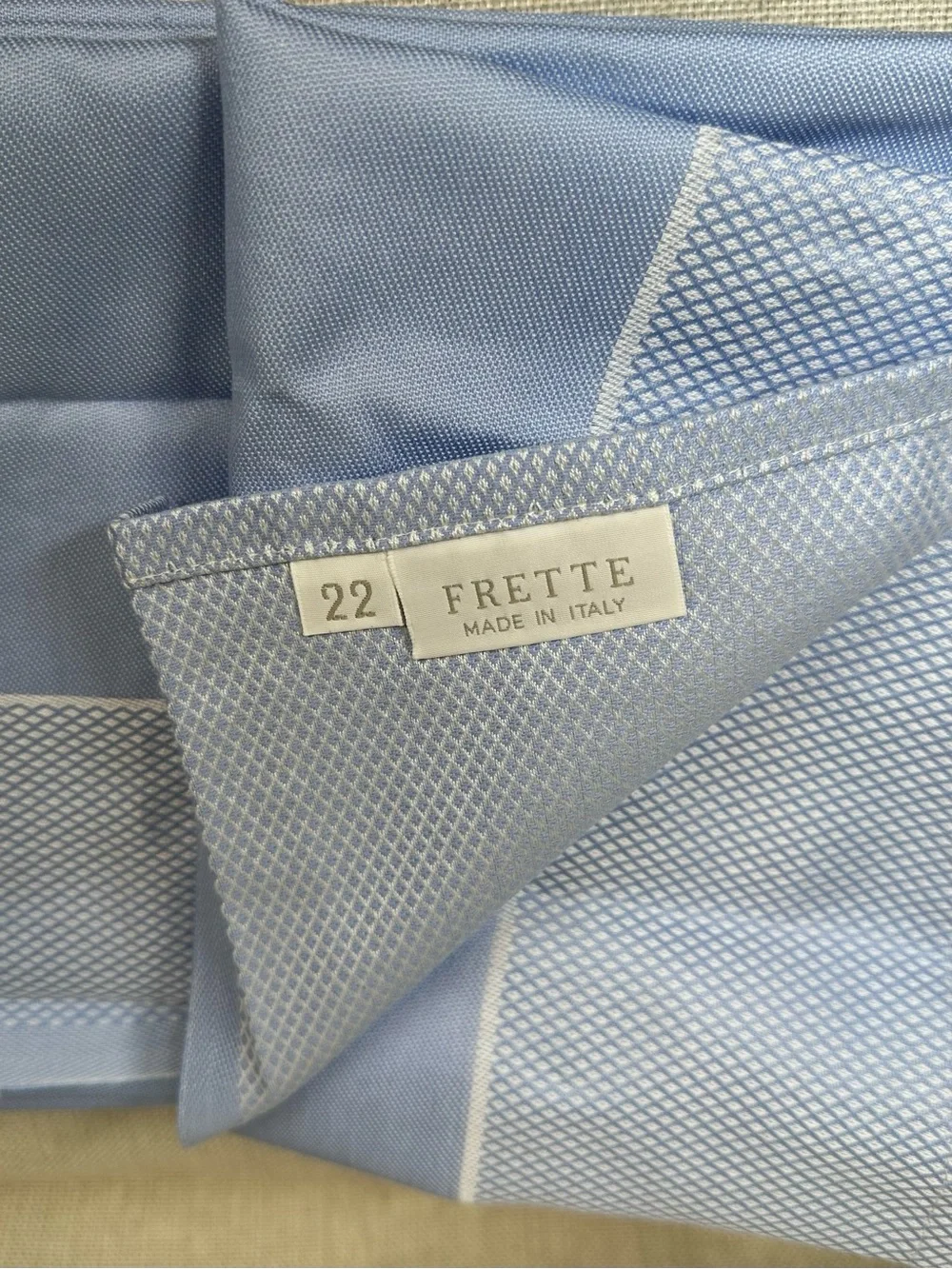 Frette VINTAGE Granite Blue Napkin Set of 4 Fine Cotton Jacquard Weave. ITALY